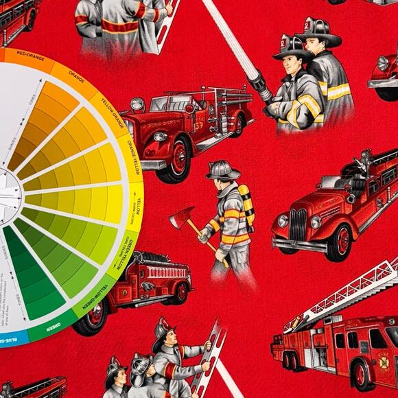 Firefighters by The Alexander Henry Fabric Collection - 1/2 Yard - Firetruck - Picture 5 of 6
